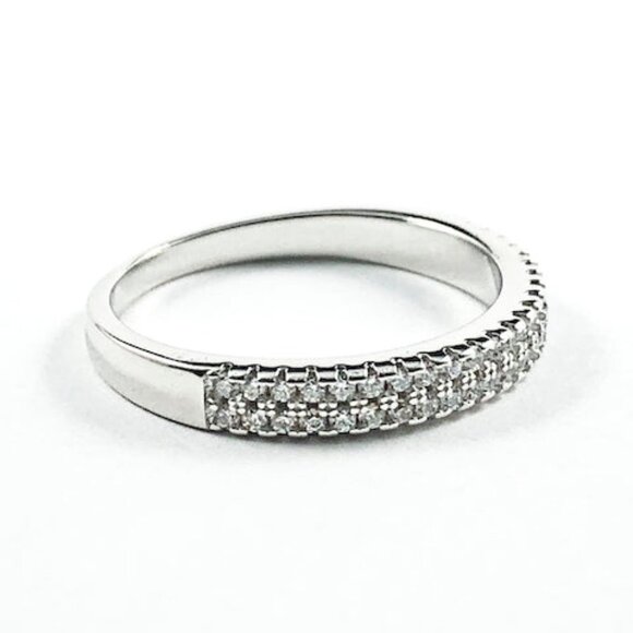 Audrey Elegant Dainty Cz 925 Sterling Silver Ring - Picture 2 of 3